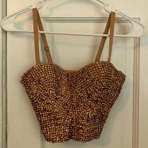 Rose gold Rhinestone Bustier